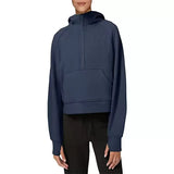 Autumn And Winter New Fashion Leisure Sports Semi-Zip Hooded Short Plus Velvet
