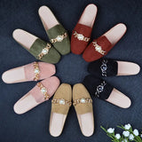 And Autumn Bag Head Flat Bottom Half Slippers Women Lazy Head No Heel Muller Single Shoe Size