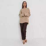 Zingj / Winter 2024 Round Collar Loose Long Sleeve Basic Casual Sweater