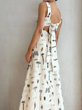 Bow Strap Spring Dress Dress Dress Sexy Bare Back Sling Dress