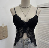 Real Shot Abstinence Hottie Low Breast With Breast Pad Lace Slings Vest V-Neck Butterfly-Like Umbilical Umb