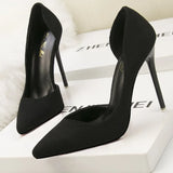 New Woman Pumps Suede Women Heels Stiletto Fashion Office Shoes Pumps Sexy High Heels 10 Cm Ladies Shoes Women's