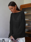 Zingj Sweater 2024 Spring / Summer New Female Perspective Thin Big Round Collar Horn