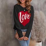 And Winter New Loose Love Letter Round Collar Knitted Shirt Long-Sleeved Sweater