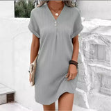 Women's 2025 New V-Neck Solid Color Jacket Comfortable Casual Button