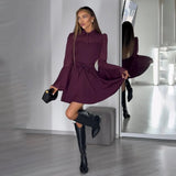 Net Horn Sleeve Dress Belt Design Black And White Multi-Color Elegant Famous Short