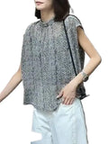 Summer New Korean Version Of Loose Thin Flying Sleeve Temperament Blouse Retro Fashion Three-Dimensional Cut