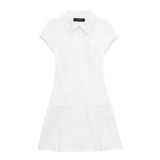 New Wide-Folding Collar Short Fashion Dress