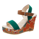 2025 Spring And Summer New Loose Pastry Slope Sandals Women's One-Character Buckle With Thick-Soled Fashion