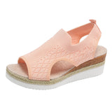 And Summer New Flying Fish Mouth Sandals Women's Net Cloth Breathable Slopes Sandals Large Hot Beach
