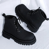 Zingj Kong Wind Tooling Boots Male Fashion Autumn New Handsome Black Locomotive Ankle Boots British Wind Martin Boots