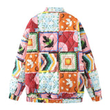 And Winter New Women's Baseball Collar Print Cotton Jacket Loose Leisure Cotton