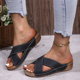 Zingj New Large Size Leather Bread With Thick Bottom Crocs Light Good Wear Sandals Women