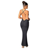 Zingj Summer New Temperament Sexy Trend V Collar Back Slim Dress