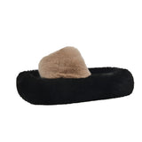 Wear Thick-Sed Haired Slippers Women 2025 Autumn And Winter Plush Indoor Home Lazy Cotton Slippers