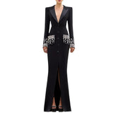 New Fashion Heavy Industry Nails Studded Suit Dress Dress Dress Fishtail