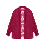 Autumn / Winter Fashion New Women's Casual Solid Color Loose Play Jacquard Cardigan