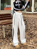 Zingj Elastic High Waist Casual Pants Female 2024 Summer Thin Korean Version Loose Sports Wind Hanging Feeling Wide Leg Floor