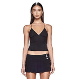 Zingj Women's Clothing Spring And Summer 2024 New Sexy Butterfly Lace Mesh Gauze Perspective Inside The Back With A Small Sling