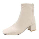 Version Of The Head Thick And Short Boots Woman New Fashion Zipper High And Martin