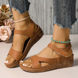 Asia Large-Size Magic Thick-Soled Sandals Women New Sewing Slope And Beach Cool Slippers