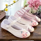 Zingj Shoes Sandals Net Gauze Shoes Ox Tendon Bottom Summer Style Ethnic Wind Embroidered Cloth Shoes Women's Shoes Female Student