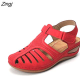 Women Sandals Summer Ladies Comfortable Round Toe Ankle Hollow Sandals Female Soft Sole Shoes Drop shipping Plus Size
