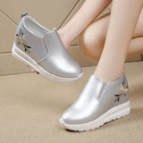Spring And Autumn New Korean Version Of Fashion Cake Shoes Women Increase Pure Color Casual Small White Shoes Wedge Women's