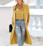 Zingj Cardigan Trench Coat Knit Loose Sweater Two Solid Color Vest Set-Outfit