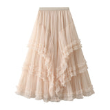 2025 New Crobs Thin Multi-Level High-Grade Yarn Dress High-End Yarn Skirt Fairy Dress
