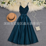 Zingj Gentle Wind Dress Goddess Seaside Resort Dress Ins Careful Machine Back Strap Waist