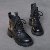 Layer Of Kraft Rubber Foam Bottom Single And Velvet Inner Leather Martin Boots Girl With A