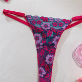 Purple Floral Lingerie Set- Outfit