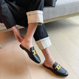 Summer Flat Mules Closed Toe Women's Half