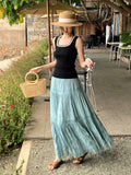 Xixi 2025 Summer New Temperament Thin Lace High Waist Skirt French Large Swing Cake Skirt