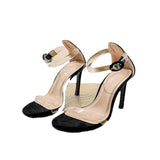 Zingj Summer New Sexy Transparent Open Toe Buckle Sandal Women's Web Celebrity Show Fashion High