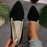 Summer New Pointed Single Shoes Women Low Help Fabric Shallow One-Legged Flat Heel Low-Heel Large Women's