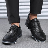 Zingj New Men's Round Head Men's Casual Single Shoes Front Lace Casual Shoes Plus Size Men's