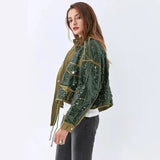 Cowgirl Sequined Zip-Up