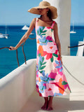 Zingj Summer Resort French Condole Print Long