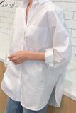 Women White Tops Cotton 2023 Spring Autumn Vintage Ladies Shirt Long Sleeve Casual Turn-down Collar Women's Loose Blouses