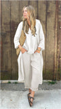 Explosion. Women's Casual Cotton Set Long-Sleeved Round Collar Trousers Casual