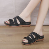 Female Slope And Fish Mouth Thick Soles Of Large Shoes Multi-Color Embroidered Cool Drag Women