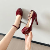 Table High Heels Helable Wind Tip Single Shoe Fashion Buckle With Light Mouth Night Princess Work