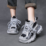 Layer Of Cowhone Cake Thick-Bottomed Old Dad Shoes Women In The Autumn Of The New Small Man To Increase The Casual Shoes