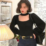 Women Solid All-match Casual Elegant Gentle Retro Vintage Stretchy Square Collar British Style Свитер Simple Basic
