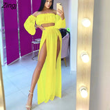 New Women’s Sexy Summer Holiday Beach Cover Ups Fashion Solid Color Long Sleeve Tops and Loose Split Long