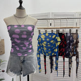 Shooting Holiday Storm Spot Bump Color Mesh Strapped Braped Vest Female Summer Dew Back Hottie Top