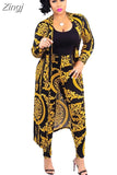 Big Size 2 Pieces Set Sexy Autumn Fashion Women Set Female Tops Floral Print Long Sleeve Cardigan Bodycon Stripe