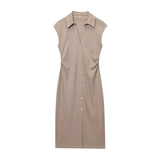 Women's 2025 Spring New Fashion Beaded Shirt Dress